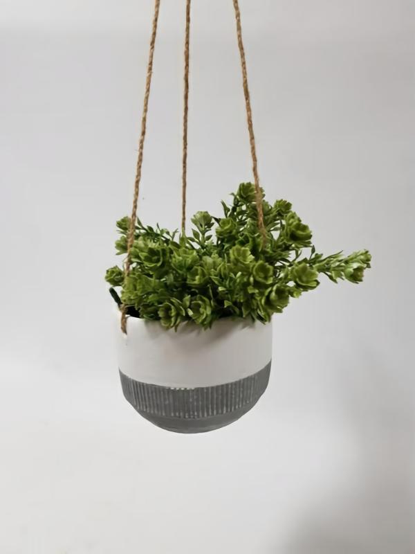 Planters |  Ceramic Hanging Pot White Grey Vases & Pots Planters