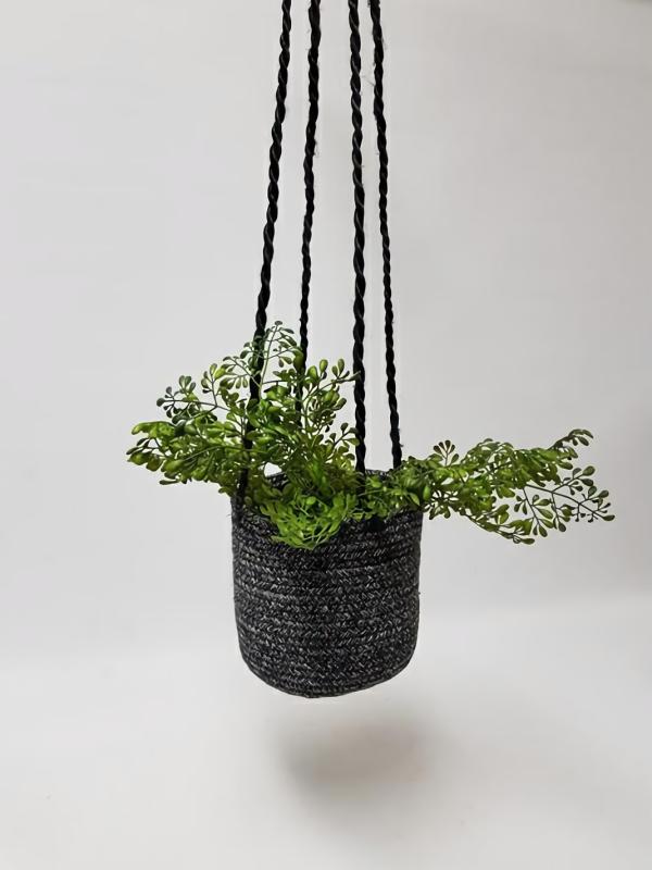 Planters |  Hanging Basket Weave Black Planters Planters