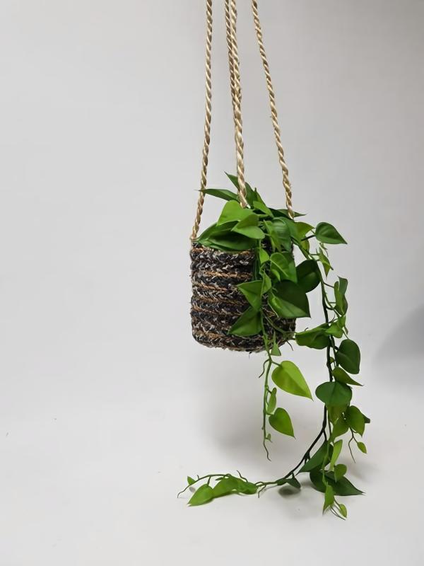 Planters |  Seagrass Hanging Basket Blue Weave Planters Planters