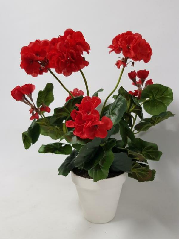 Plants |  Artificial Geranium Plant Red 37Cm Artificial Plants Plants