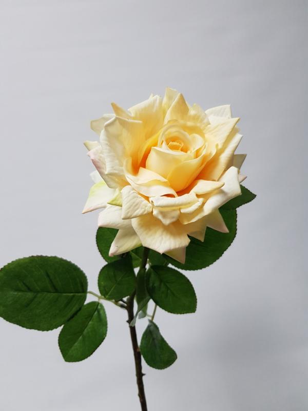 Real Touch Flowers |  Artificial Rose Zara Pale Yellow 68Cm Artificial Flowers Artificial Roses