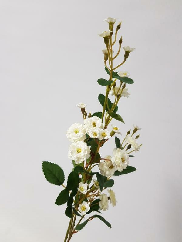 Spring Flowers |  Artificial Rose Spray Mini White 70Cm Artificial Flowers Artificial Roses