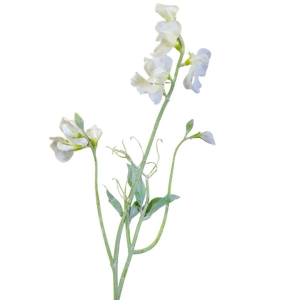 Spring Flowers |  Artificial Sweet Pea Stem White 72Cm Artificial Flowers Spring Flowers