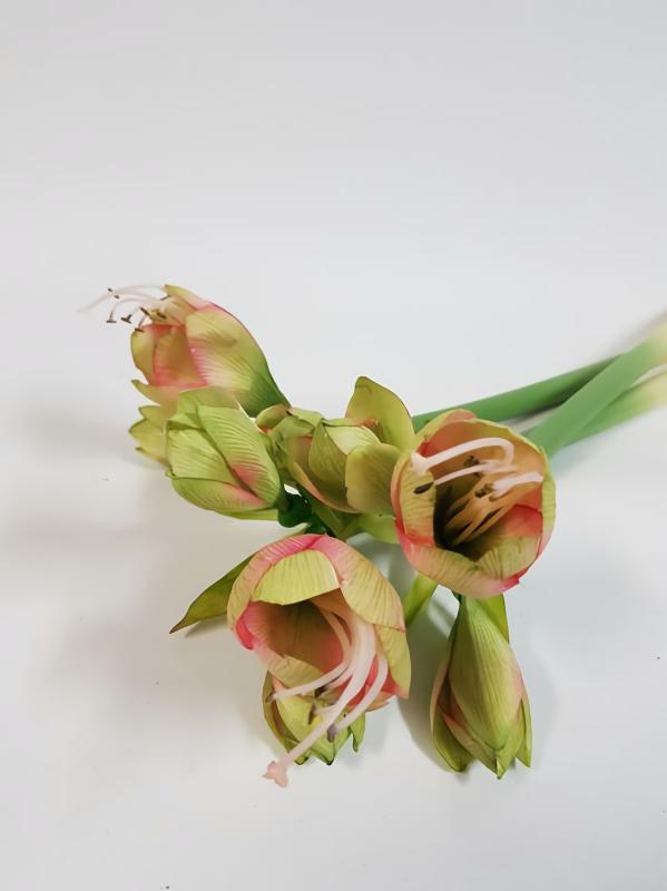 Tropical Flowers |  Amaryllis Bud Green/Pink Artificial Flowers Tropical Flowers