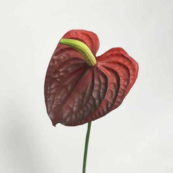 Tropical Flowers |  Artificial Anthurium Burgundy 60Cm Artificial Flowers Tropical Flowers