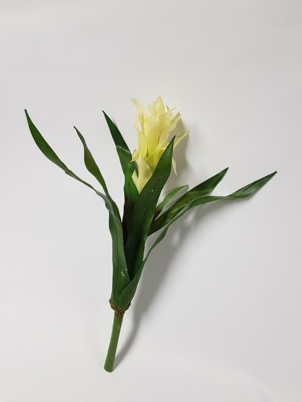 Tropical Flowers |  Artificial Bromeliad Bush White 52Cm Artificial Flowers Tropical Flowers