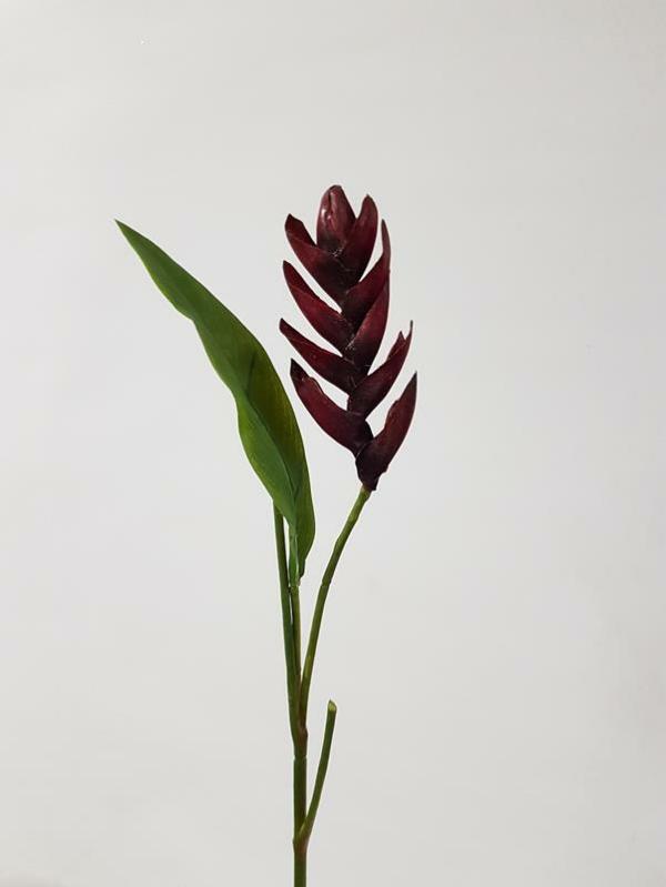 Tropical Flowers |  Artificial Heliconia Flower Burgundy 72Cm Artificial Flowers Tropical Flowers