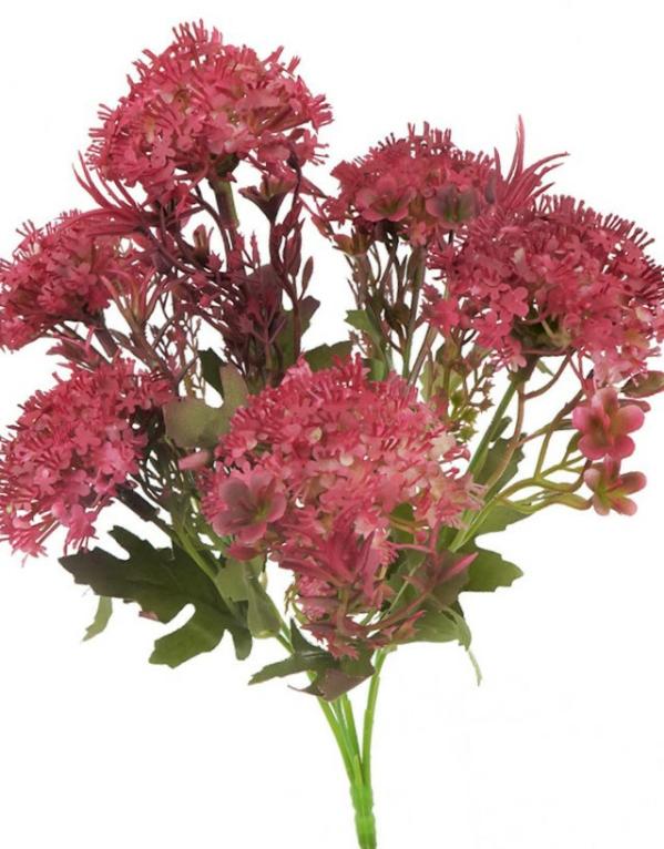 Wild Flowers |  Artificial Allium Flower Bunch Dark Pink 30Cm Artificial Flowers Fillers