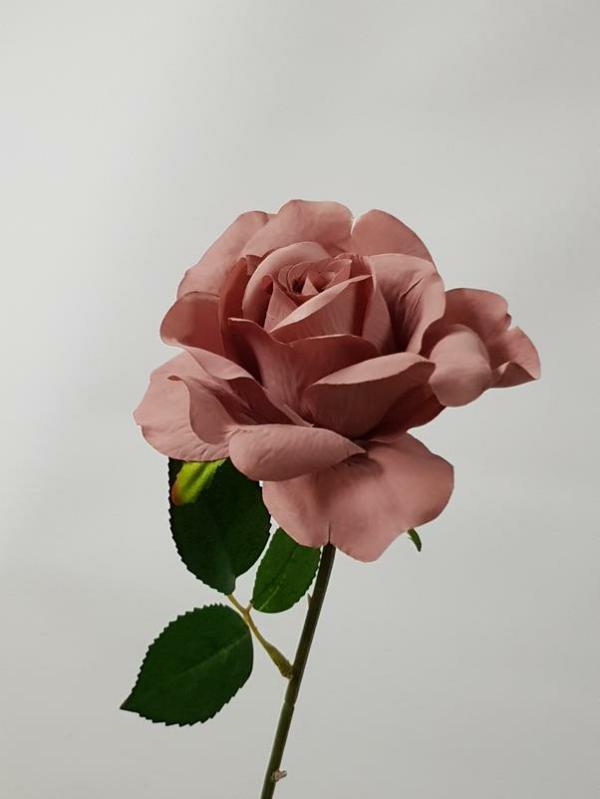 Artificial Roses |  Open Bloom Rose Brown Pink 60Cm Artificial Flowers Artificial Roses