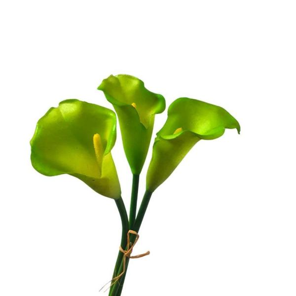 Lily Stems |  Calla Lily Bunch Lime Green 34Cm Artificial Flowers Flower Bunches