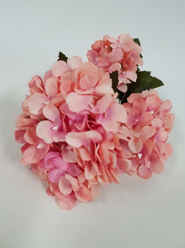 Artificial Hydrangeas |  Hydrangea Bunch Pink/Peach Artificial Flowers Artificial Hydrangeas