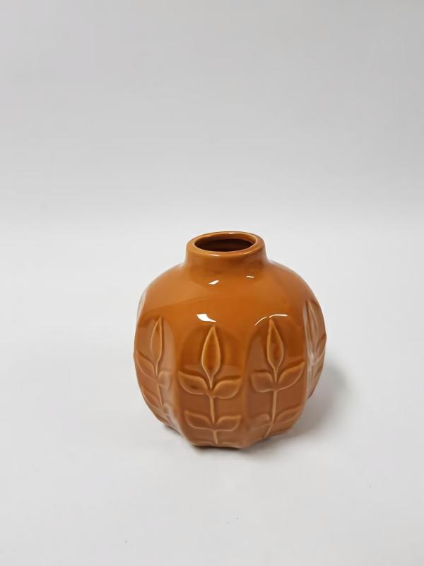 Ceramic Vases & Pots |  Mini Leaf Vase Mustard 11Cm Ceramic Vases & Pots Ceramic Vases & Pots